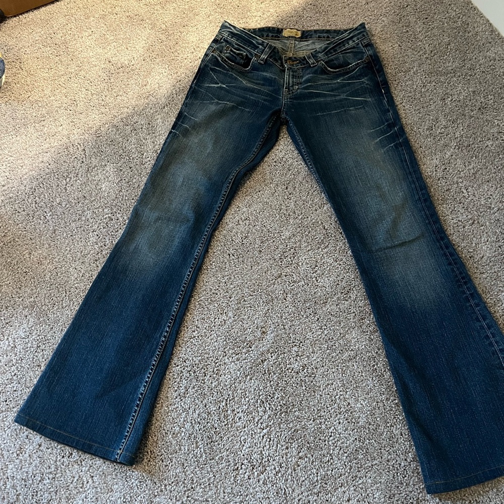 BKE Star Stretch
Denim Distressed Boot Cut Blue Jeans TAG 28 28x37 1/2